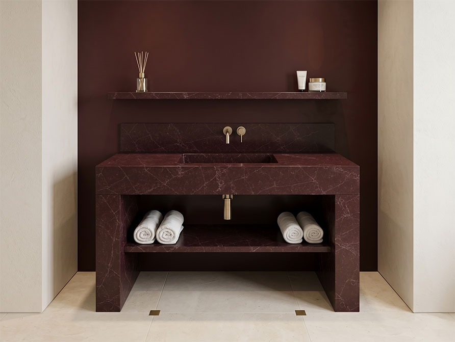 Elite Rosso Quartz Bathroom