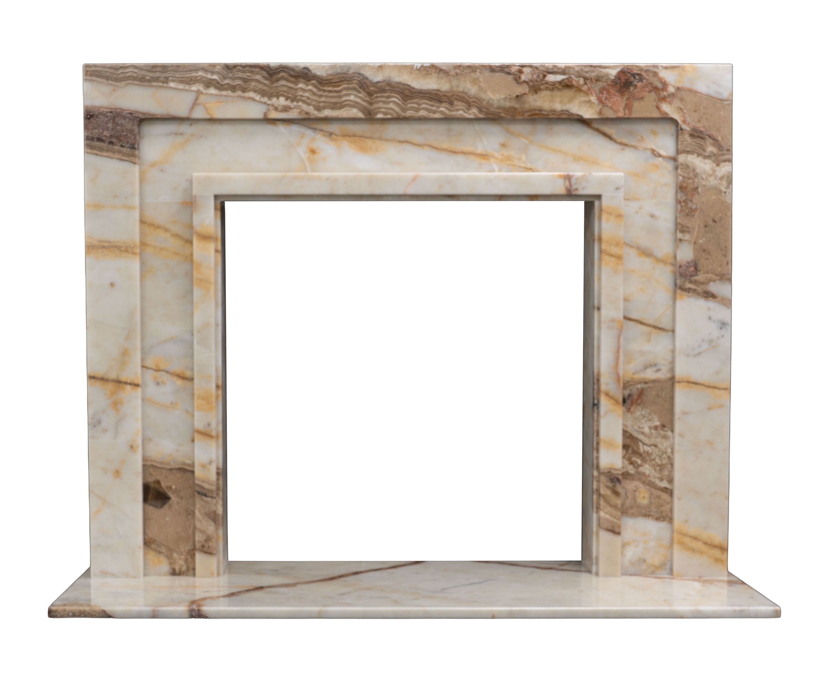 The Manhattan Bianco Brown Marble Fireplace Surround
